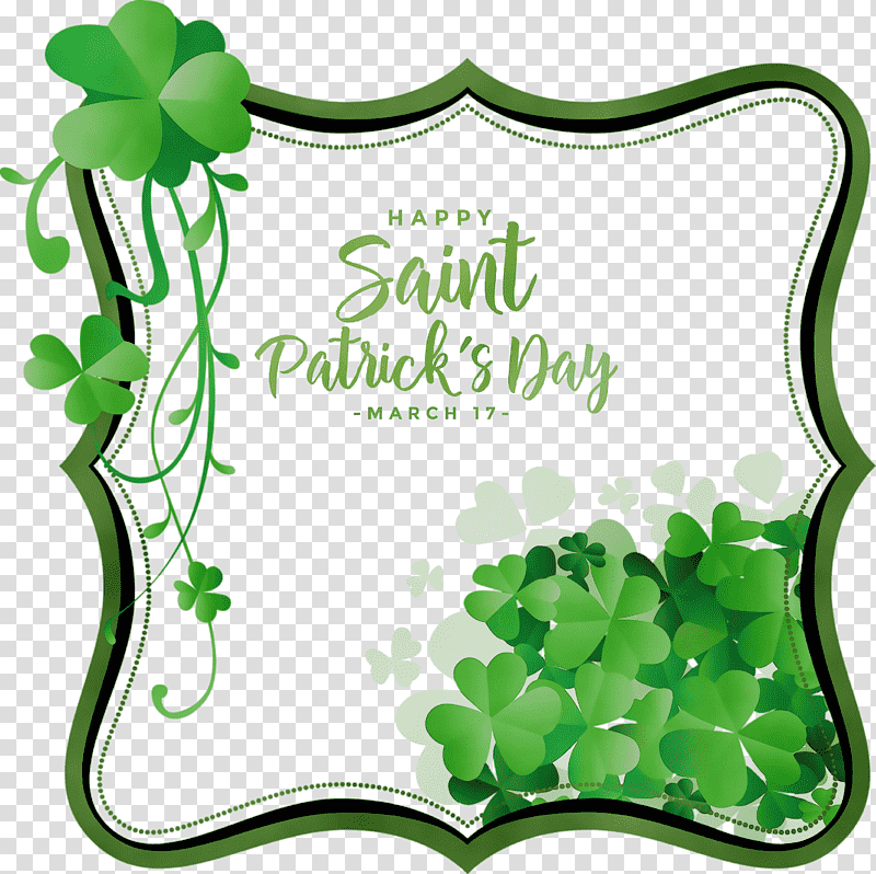 Saint Patrick's Day, St Patricks Day, Watercolor, Paint, Wet Ink, Shamrock, Fourleaf Clover transparent background PNG clipart
