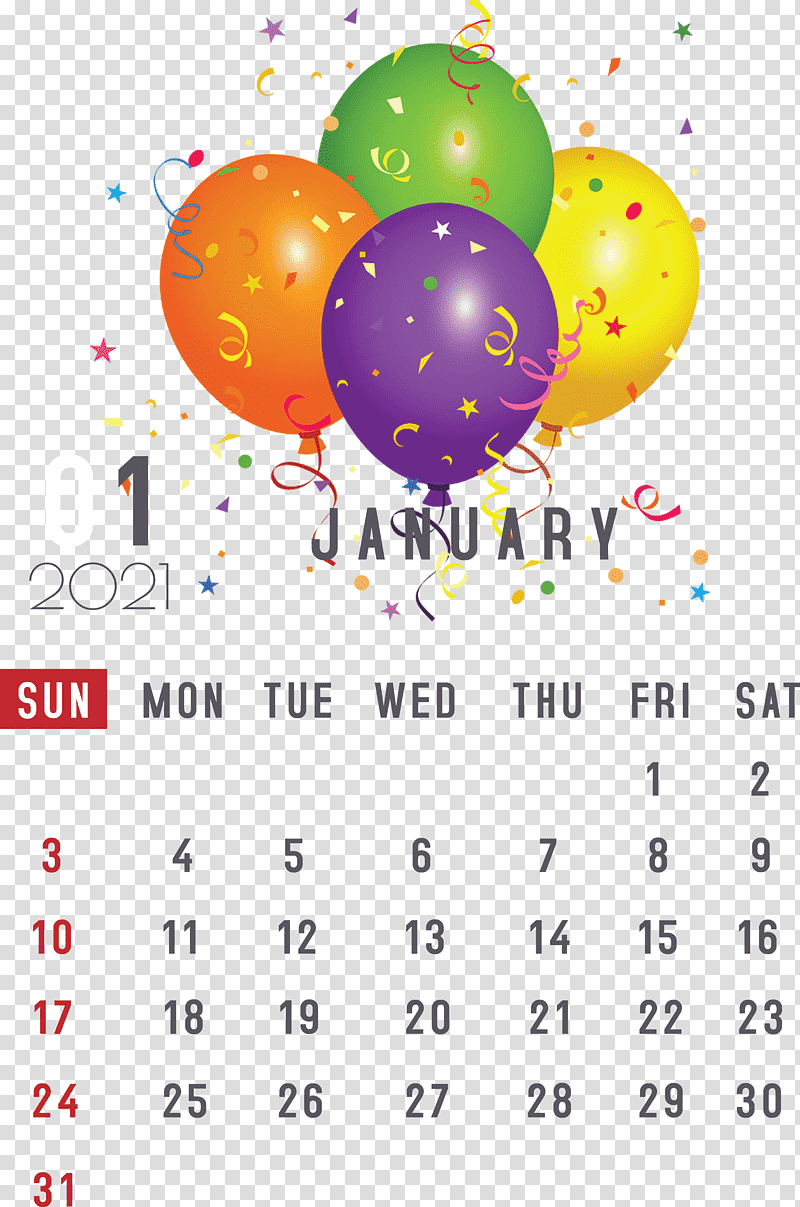 January 2021 Printable Calendar January Calendar, 2021 calendar, Calendar System, Month, Calendar Year, Gregorian Calendar, January 1 transparent background PNG clipart