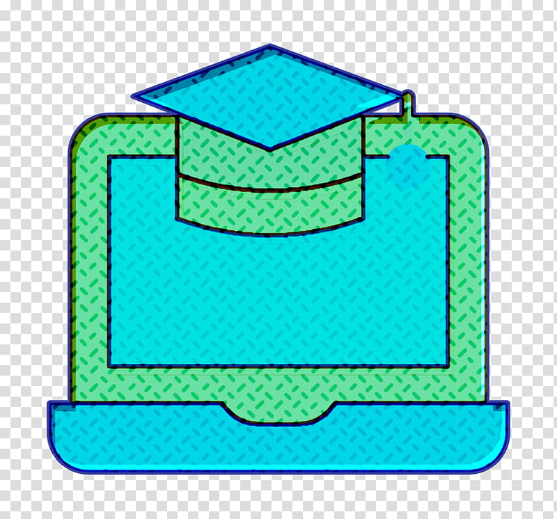 Screen icon Elearning icon School icon, Aqua, Turquoise, Line, Rectangle transparent background PNG clipart