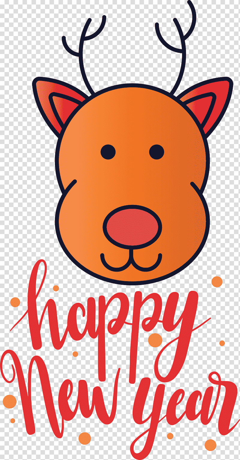 2021 Happy New Year 2021 New Year, Reindeer, Snout, Text, Happiness transparent background PNG clipart