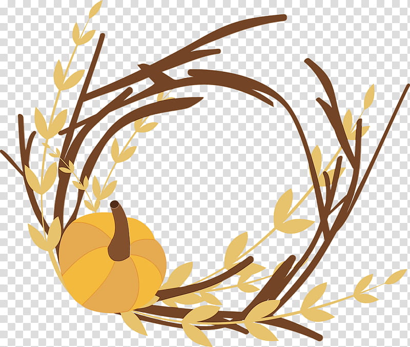 yellow branch plant twig, Autumn Frame, Nature Frame, Watercolor, Paint, Wet Ink transparent background PNG clipart