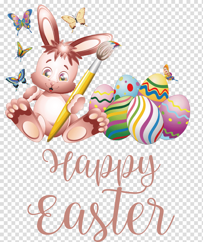 Happy Easter Day Easter Day Blessing easter bunny, Cute Easter, Cartoon, Easter Postcard, Easter Basket, Easter Egg, Drawing transparent background PNG clipart