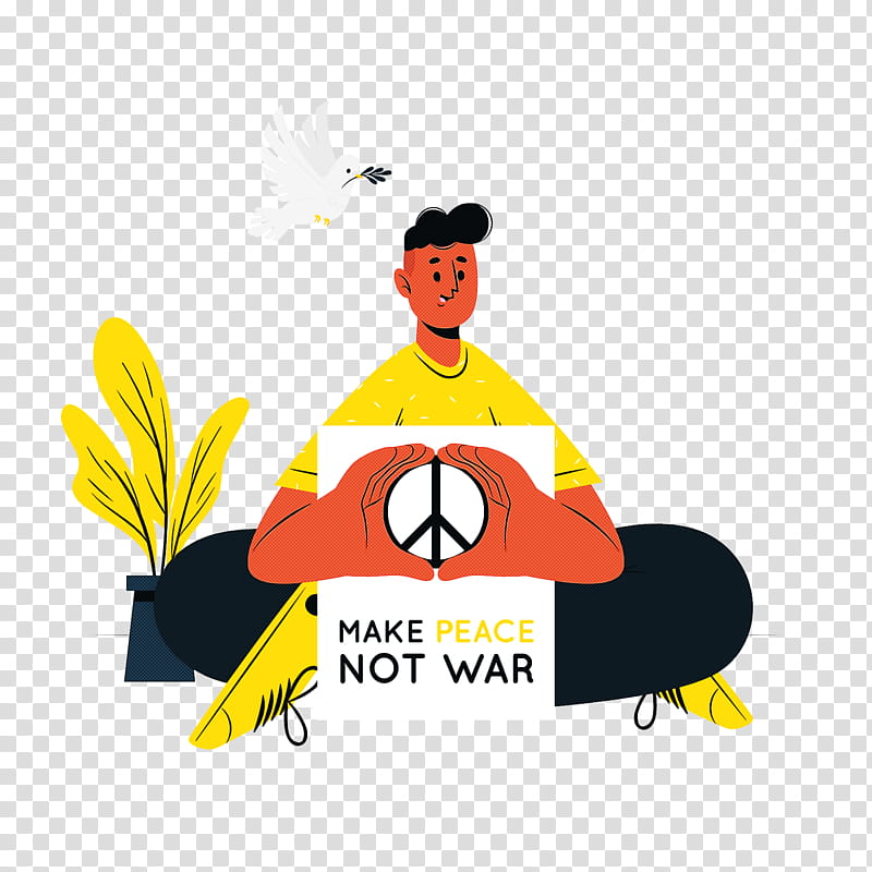 Make peace not war Peace Day, Cartoon, Poster, Text, Sementes Oilema, Logo transparent background PNG clipart