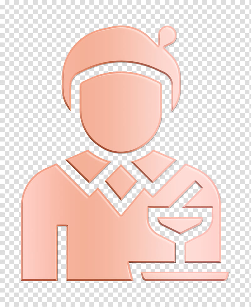 Barwoman icon Jobs and Occupations icon Waitress icon, Pink, Peach transparent background PNG clipart