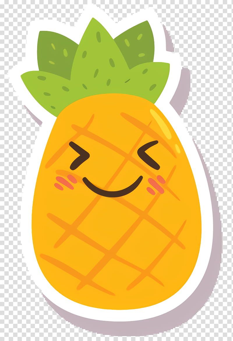 Pineapple, Pumpkin, Calabaza, Yellow, Smile, Fruit, Facial Expression, Cartoon transparent background PNG clipart