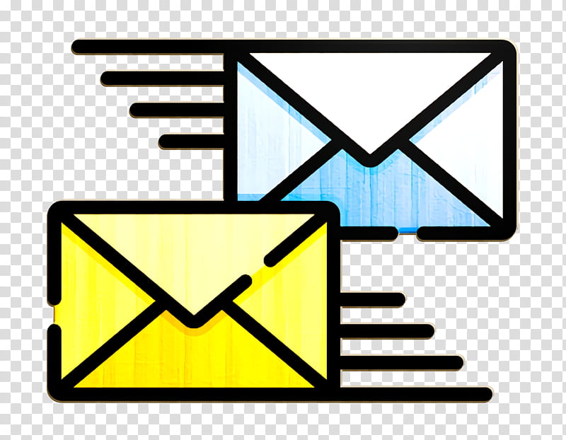 Mail icon Contact Us icon Sent icon, Line, Text, Yellow transparent background PNG clipart