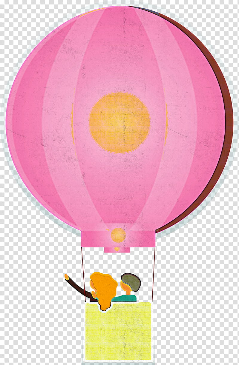 hot air balloon floating, Vehicle, Magenta transparent background PNG clipart