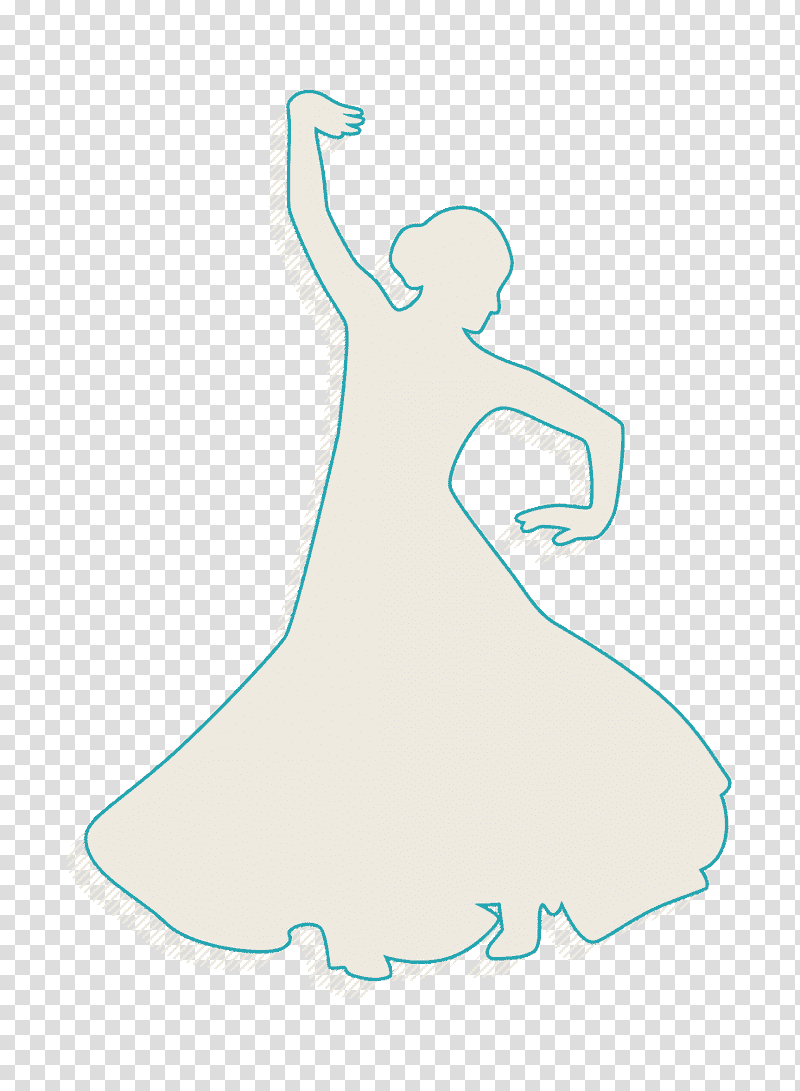 Woman icon Flamenco female dancer silhouette with raised right arm icon Flamenco Dance icon, Meter, Hm, Biology, Science transparent background PNG clipart