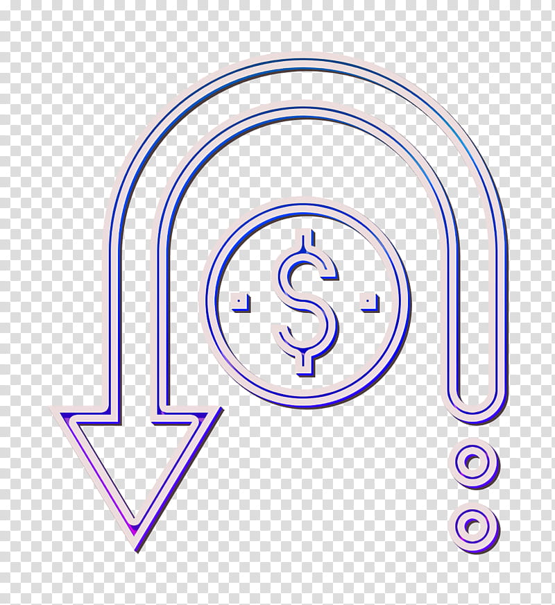 Refund icon Financial Technology icon Chargeback icon, Angle, Line, Meter, Number, Purple, Area, Jewellery transparent background PNG clipart