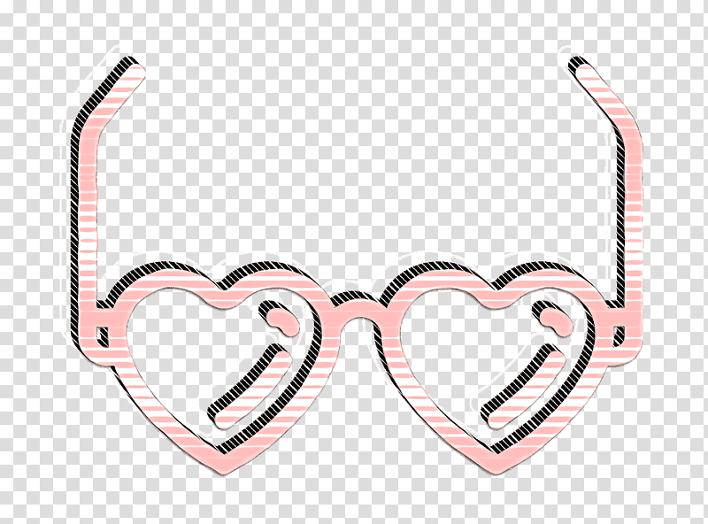 Glasses icon Fashion icon Party Elements icon, Line, Heart, Jewellery, M095, Human Body, Mathematics transparent background PNG clipart