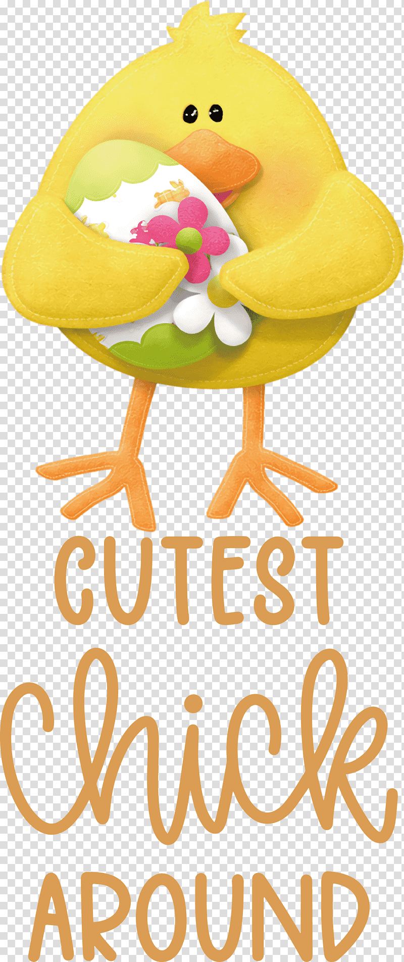 Happy Easter Easter Day Cutest Chick Around, Yellow, Smiley, Flower, Line, Happiness, Meter transparent background PNG clipart