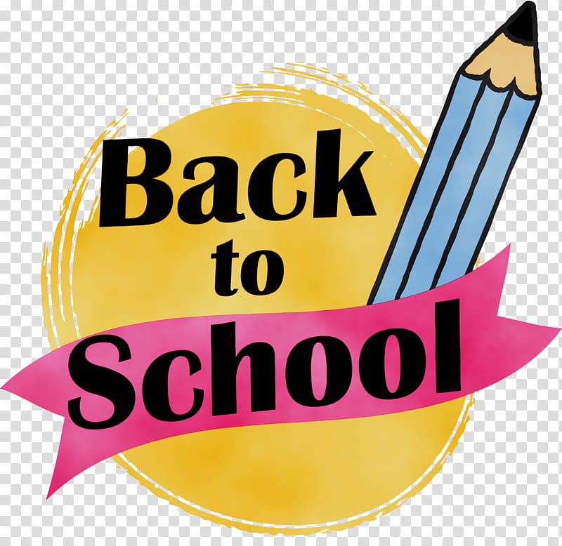 logo font yellow school meter, Back To School, Watercolor, Paint, Wet Ink, School transparent background PNG clipart