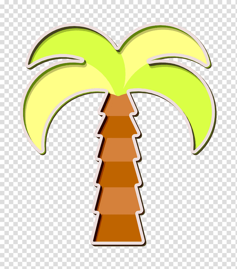 Palm tree icon Palm icon Festa junina icon, Plant Stem, Leaf, Flower, Yellow, Cartoon, Text transparent background PNG clipart
