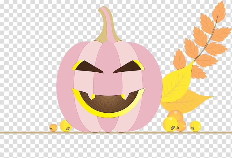 Pumpkin, Happy Thanksgiving Background, Happy Autumn Background, Happy Fall Background, Watercolor, Paint, Wet Ink, Smiley transparent background PNG clipart