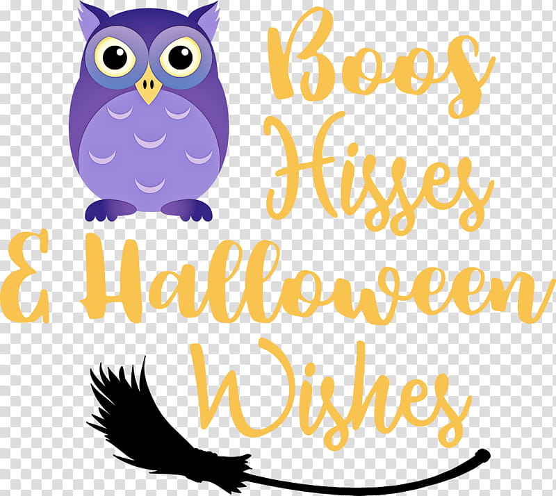 Happy Halloween, Logo, Beak, Bird Of Prey, Owl M, Text, Purple, Happiness transparent background PNG clipart