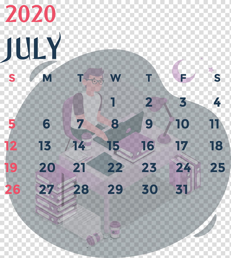 July 2020 Printable Calendar July 2020 Calendar 2020 Calendar, Pink M, Clock, Meter transparent background PNG clipart