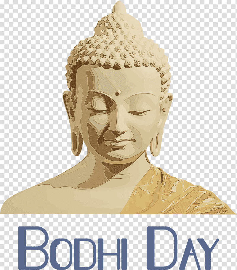 buddharupa enlightenment in buddhism statue meditation attitude sacred fig, Bodhi Day, Watercolor, Paint, Wet Ink, Classical Sculpture, Bust transparent background PNG clipart