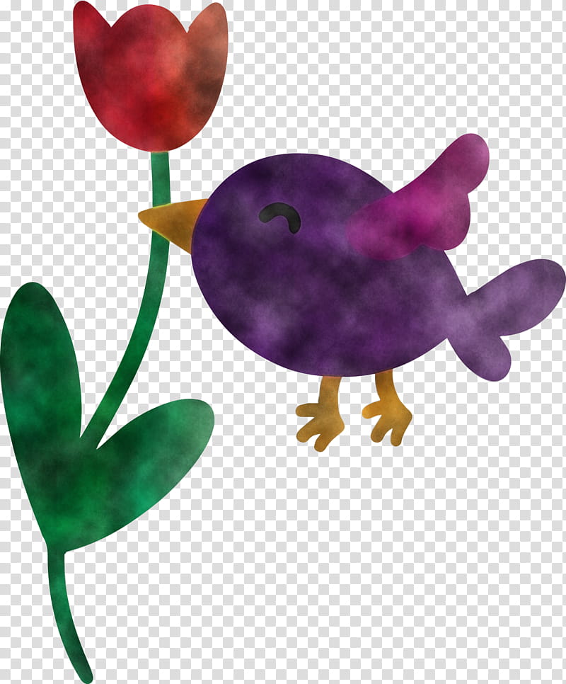 flying bird with flower, Heart, Magenta, Animal Figure transparent background PNG clipart