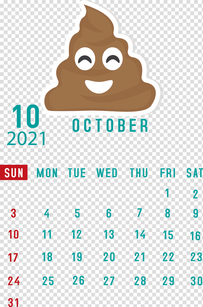 October 2021 Printable Calendar October 2021 Calendar, Htc Hero, Face, Cartoon, Meter, Happiness, Line transparent background PNG clipart