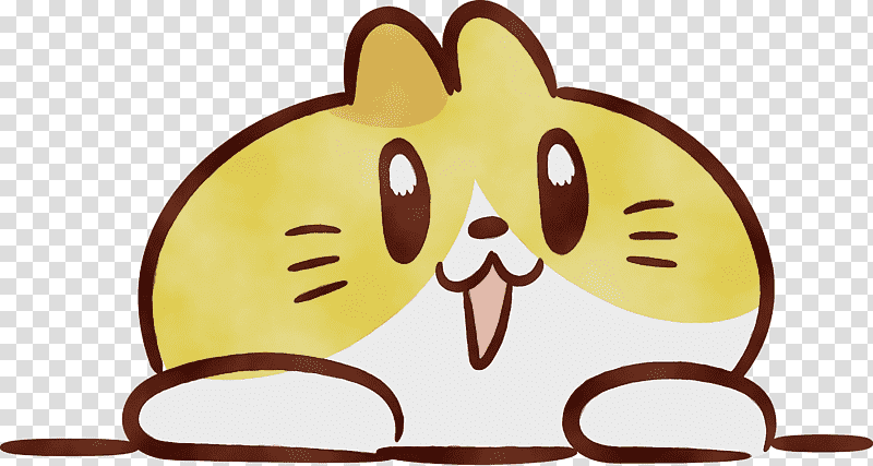 Emoticon, Cat Cartoon, Cute Cat, Watercolor, Paint, Wet Ink, Rabbit transparent background PNG clipart