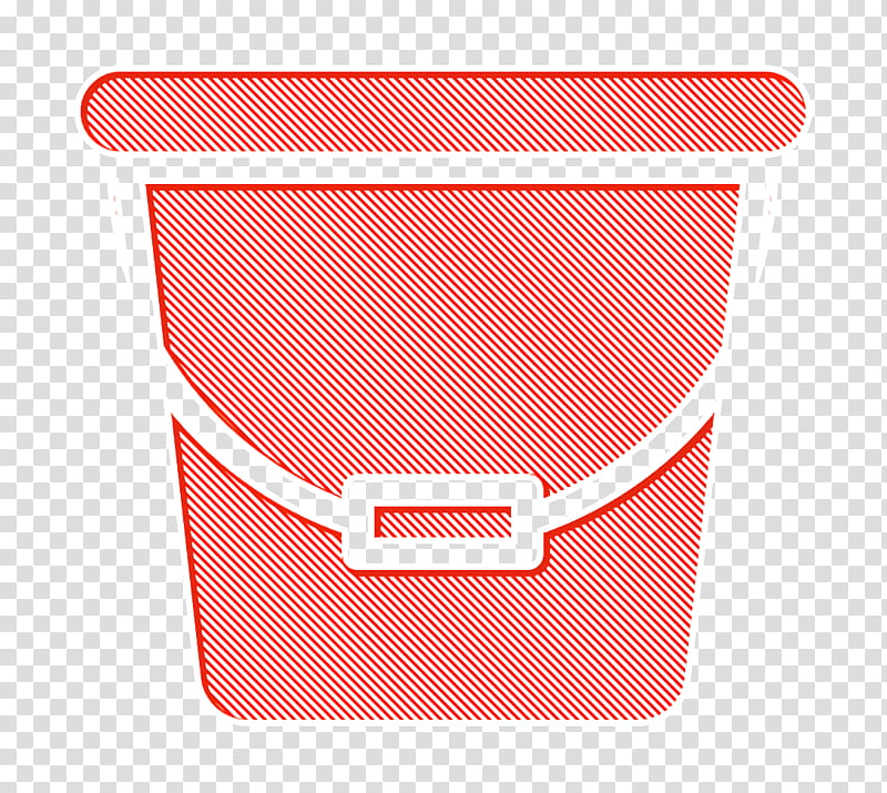 Bucket icon Cleaning icon, Orange, Red, Line transparent background PNG clipart