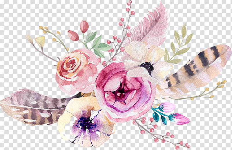 Bouquet Of Flowers Drawing, Floral Design, Bohochic, Bohemianism, Flower Bouquet, Wreath, Painting, Watercolor Painting transparent background PNG clipart