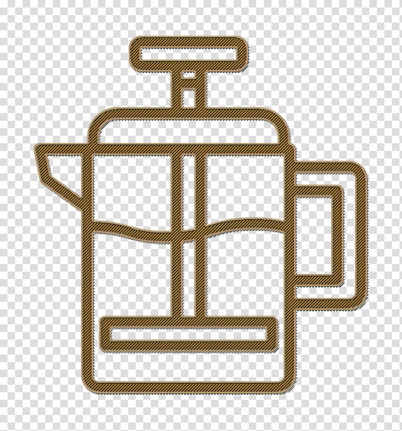 Press icon Coffee Shop icon French press icon, Line transparent background PNG clipart