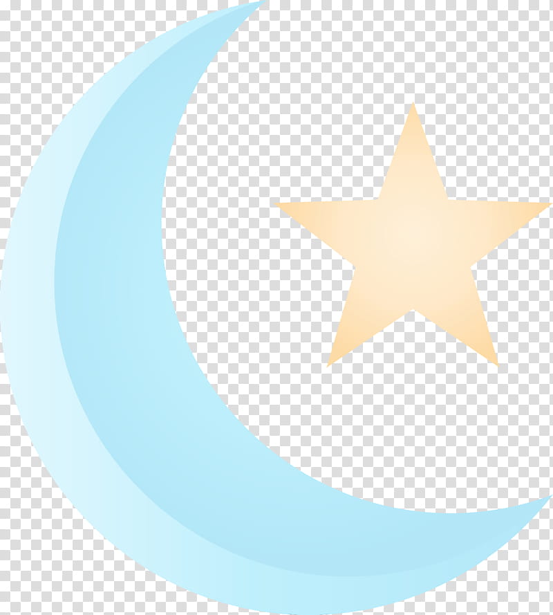 aqua turquoise crescent circle star, Ramadan, Islam, Muslims, Watercolor, Paint, Wet Ink transparent background PNG clipart