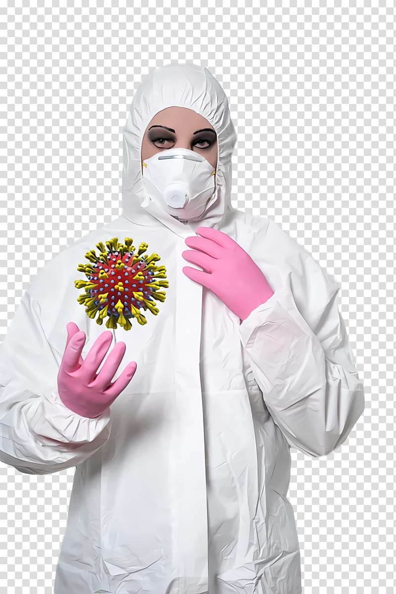 Coronavirus disease corona COVID19, Head, Pink, Outerwear, Hand, Plant, Flower, Costume transparent background PNG clipart