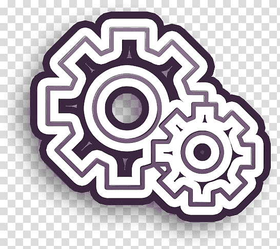 Cogwheels couple of two different sizes icon interface icon Cog icon, Circle, Meter, Purple, Mathematics, Precalculus, Analytic Trigonometry And Conic Sections transparent background PNG clipart