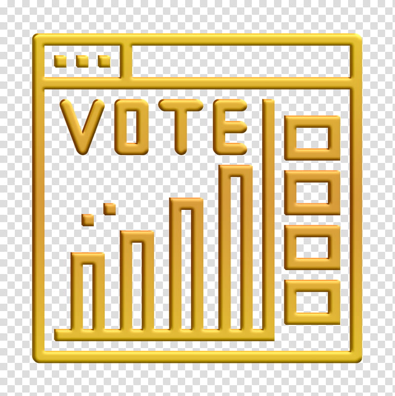 Poll icon Election icon, Text, Yellow, Line transparent background PNG clipart