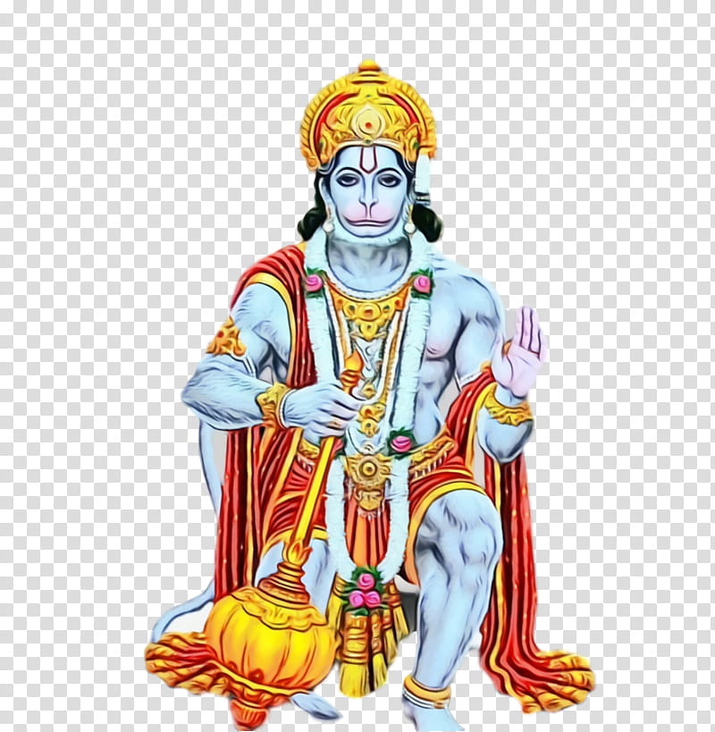 cartoon character profession human character created by, Hanuman Jayanti, Watercolor, Paint, Wet Ink, Cartoon transparent background PNG clipart
