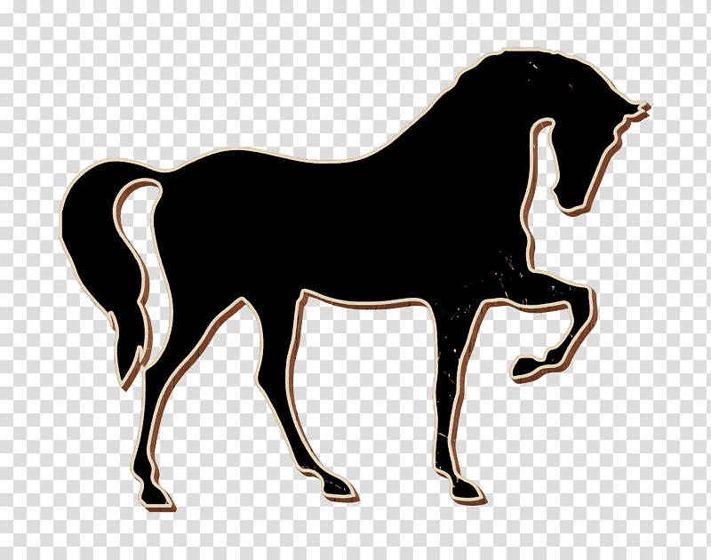 Horse icon Horses 3 icon Horse standing on three paws black shape of side view icon, Animals Icon, Stallion, Mustang, Black Horse, Wild Horse, White Horse transparent background PNG clipart