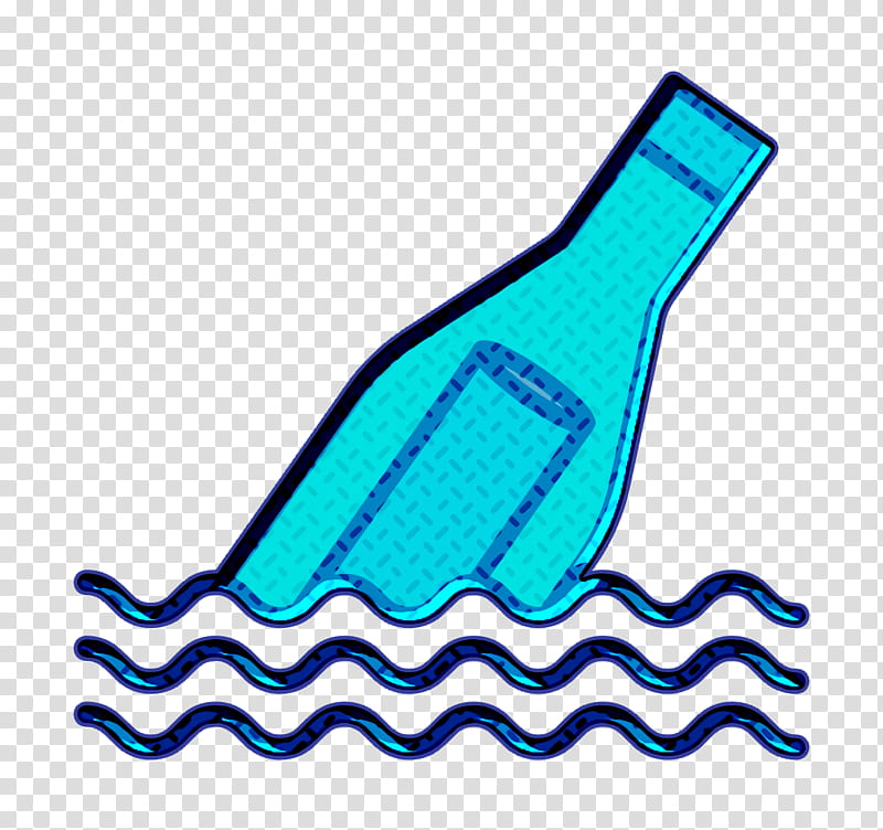 Message in a bottle icon Pirates icon, Blue, Aqua, Line transparent background PNG clipart