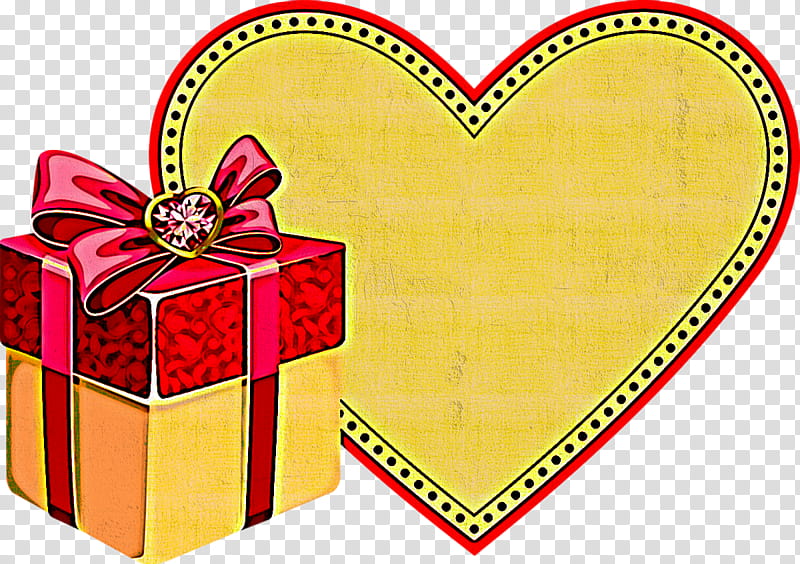 valentines day heart, Present, Yellow, Ribbon, Love, Gift Wrapping, Wedding Favors transparent background PNG clipart