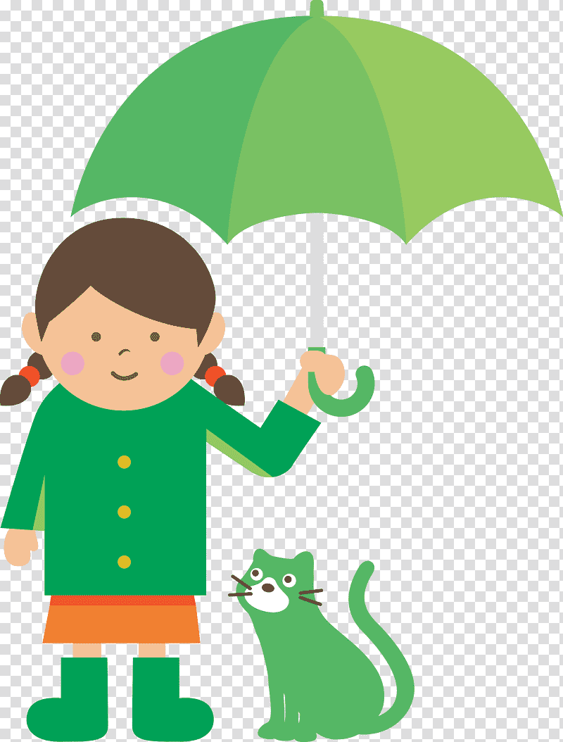 raining day raining umbrella, Girl, Cartoon, Character, Leaf, Text, Tree transparent background PNG clipart