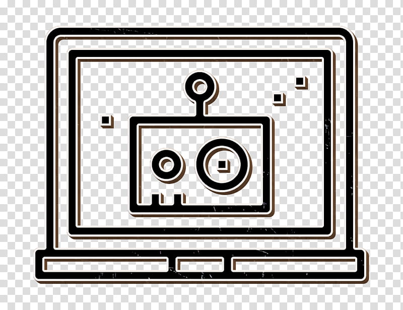 Laptop icon Cartoonist icon, Line, Rectangle, Technology, Symbol, Square transparent background PNG clipart