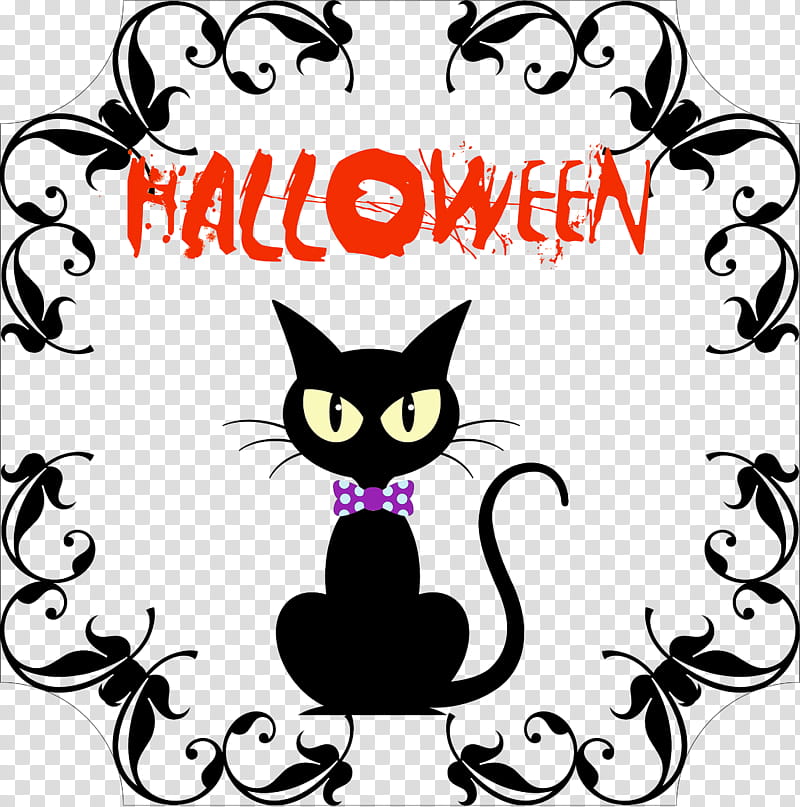 Happy Halloween, Kitten, Sphynx Cat, Siamese Cat, Black Cat, Line Art, Cartoon, Drawing transparent background PNG clipart