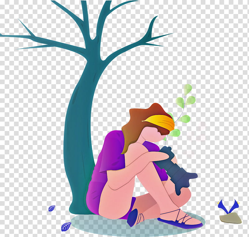 take graphs girl nature, Take graphs, Cartoon, Tree, Animation, Plant transparent background PNG clipart