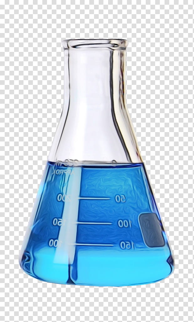 laboratory flask beaker aqua blue laboratory equipment, Watercolor, Paint, Wet Ink, Solution, Liquid, Glass transparent background PNG clipart