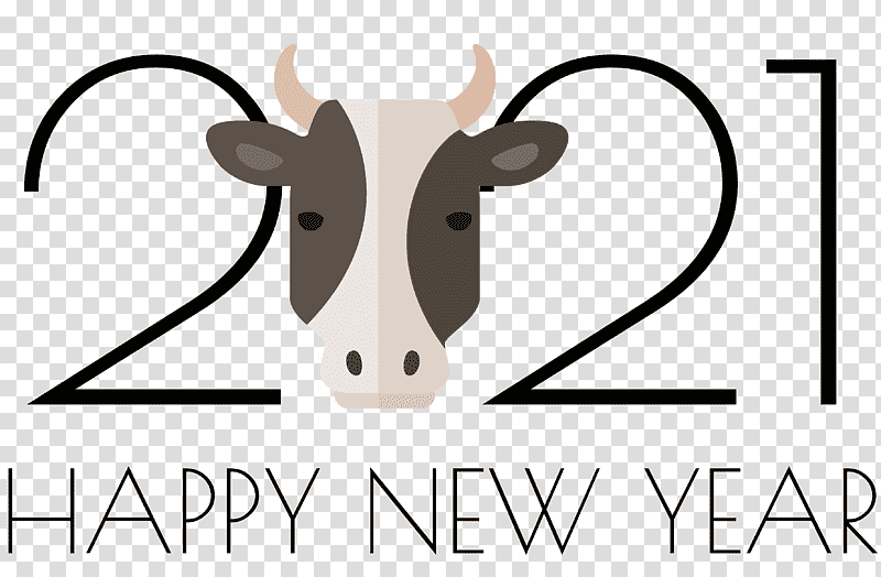 2021 Happy new year 2021 New Year, Dairy Cattle, Goat, Logo, Snout, Cartoon, Dairy Farming transparent background PNG clipart