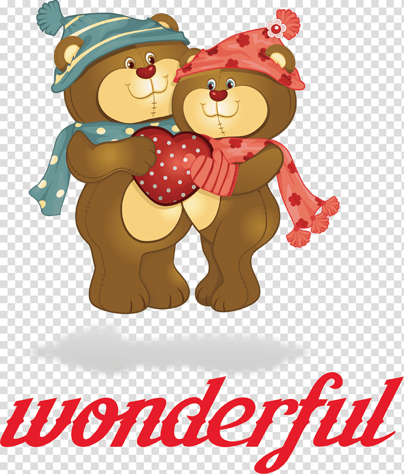 wonderful Valentines Day, Bears, Greeting Card, Cartoon, Teddy Bear, Cuteness, Birthday transparent background PNG clipart