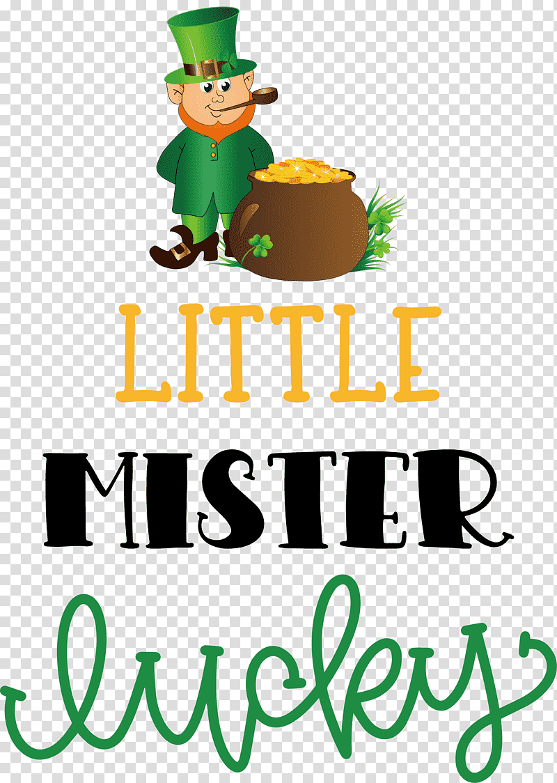 Little Mister Lucky Patricks Day Saint Patrick, Christmas Tree, Logo, Christmas Day, Character, Meter, Behavior transparent background PNG clipart