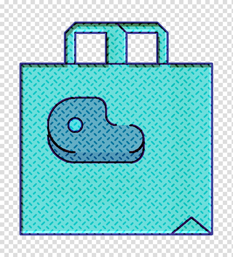 Butcher icon Butcher shop icon Shopping bag icon, Aqua, Turquoise, Teal, Line transparent background PNG clipart