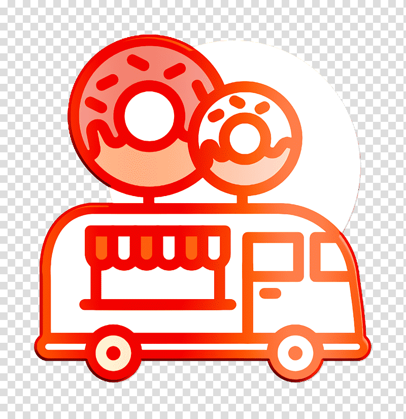 Donut icon Food truck icon Street Food icon, Royaltyfree, Ice Cream Van, Cartoon transparent background PNG clipart