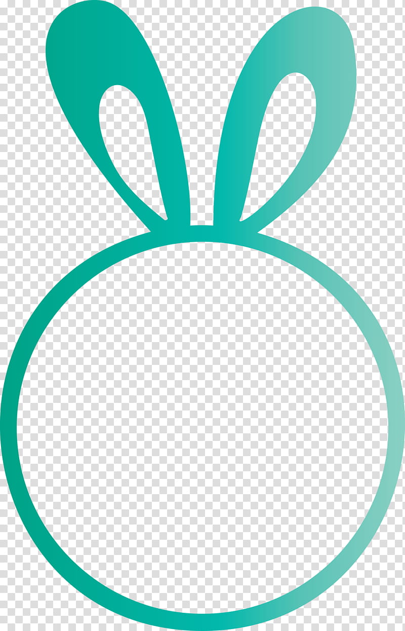 Easter Bunny Frame, Turquoise, Green, Teal, Oval, Circle transparent background PNG clipart