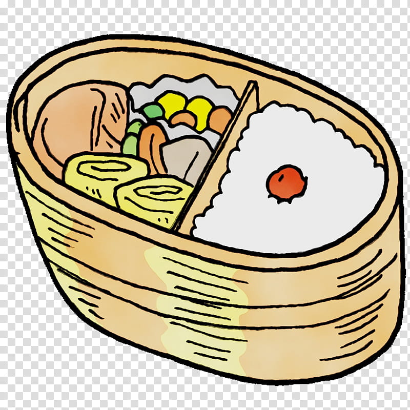 basket recreation area line meter, Japanese Food, Asian Food, Kawai Food, Food Cartoon, Watercolor, Paint, Wet Ink transparent background PNG clipart