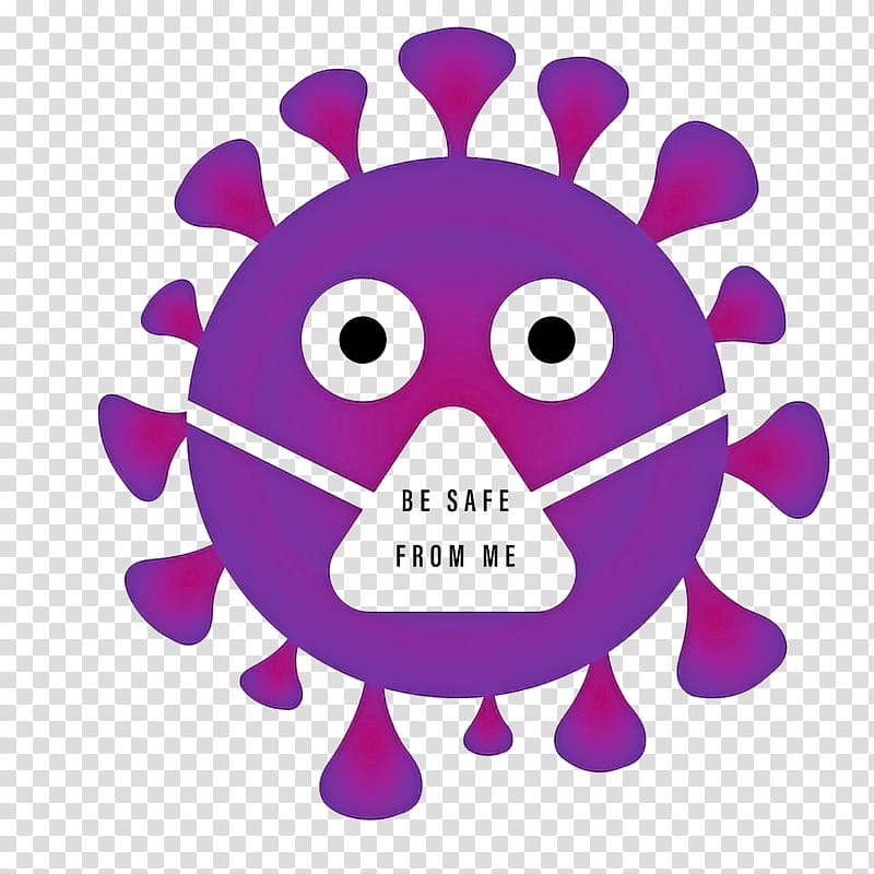 COVID19 Coronavirus Corona, Violet, Pink, Purple, Cartoon, Magenta, Smile transparent background PNG clipart