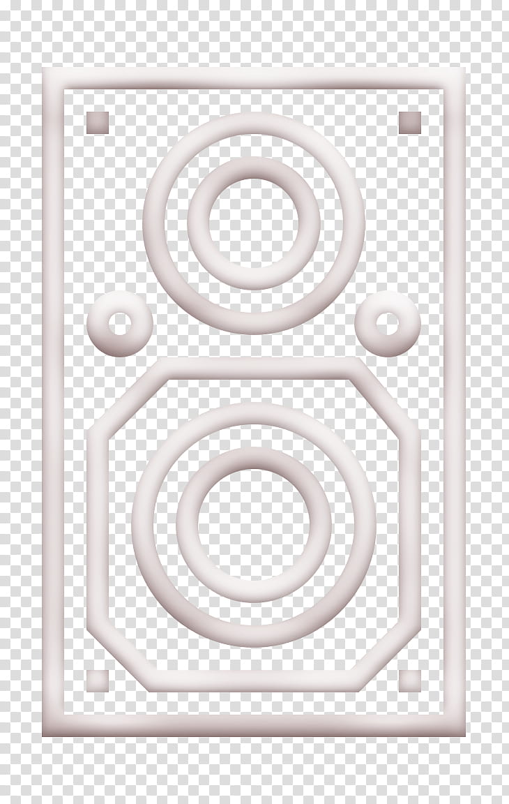 Speaker icon Dance icon, Circle, Rectangle, Blackandwhite, Line, Spiral, Square, Symbol transparent background PNG clipart
