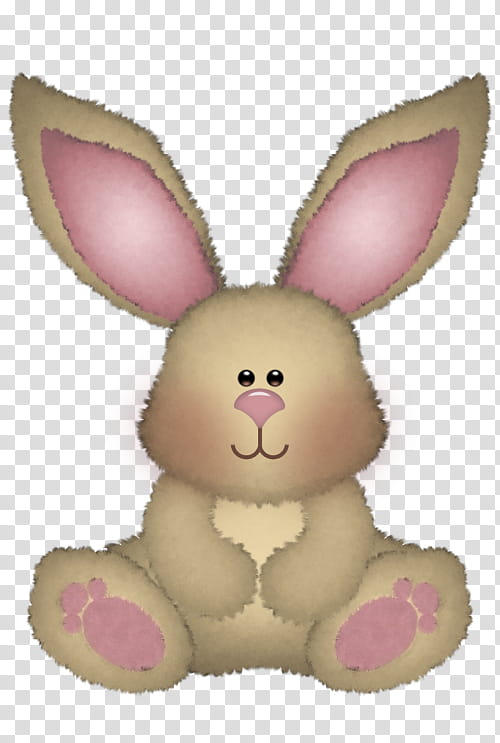 Easter bunny, Pink, Cartoon, Brown, Animal Figure, Ear, Snout, Stuffed Toy transparent background PNG clipart